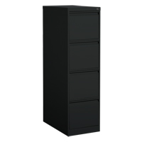 Vertical Filing Cabinet, Steel, 4 Drawers, 15-1/7" W x 25" D x 52" H, Black Action Paper