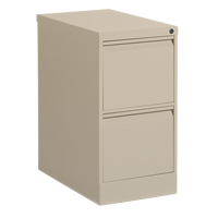 Vertical Filing Cabinet, Steel, 2 Drawers, 15-1/7" W x 25" D x 29" H, Beige Action Paper