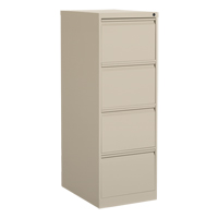 Vertical Filing Cabinet, Steel, 4 Drawers, 18-1/7" W x 25" D x 52" H, Beige Action Paper