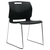 Chair, Plastic, 32-1/2" High, 300 lbs. Capacity, Black Action Paper
