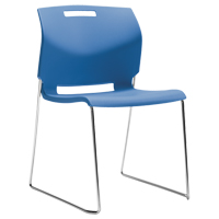 Chair, Plastic, 32-1/2" High, 300 lbs. Capacity, Blue Action Paper