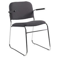 Chair, Fabric, 30" High, 200 lbs. Capacity, Black Action Paper