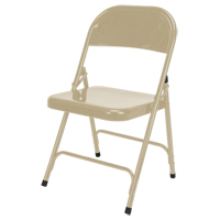 Chaise pliante, Acier, Beige, Capacit&eacute; 300 lb Action Paper