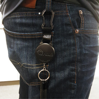 Securit Retractable Key Holder, Polycarbonate, 28" Cable, Carabiner Attachment Action Paper