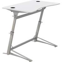Verve™ Height Adjustable Stand-Up Desk, Stand-Alone Desk, 42" H x 47-1/4" W x 31-3/4" D, White OQ706 | Action Paper