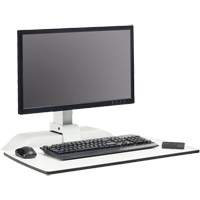 Soar™ Sit/Stand Electric Desk with Single Monitor Arm, Desktop Unit, 36" H x 27-3/4" W x 22" D, White OQ925 | Action Paper