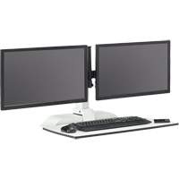 Soar™ Sit/Stand Electric Desk with Dual Monitor Arm, Desktop Unit, 37-1/4" H x 27-3/4" W x 22" D, White OQ926 | Action Paper