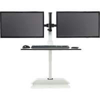 Soar™ Sit/Stand Electric Desk with Dual Monitor Arm, Desktop Unit, 37-1/4" H x 27-3/4" W x 22" D, White OQ926 | Action Paper