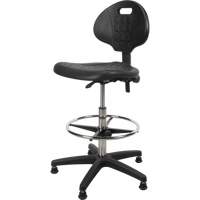 Tabouret robuste et ergonomique, Stationnaire, Ajustable, 39” - 48”, Polyur&eacute;thane Si&egrave;ge, Noir Action Paper