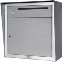 Collection Box, Wall -Mounted, 12-3/4" x 16-3/8", 2 Doors, Aluminum Action Paper