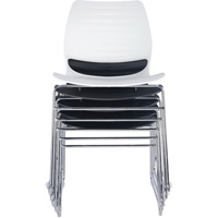 Chaises empilables, Polypropyl&egrave;ne, Hauteur 32", Capacit&eacute; 250 lb, Noir Action Paper