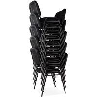 Chaises empilables, Tissu, Hauteur 32", Capacit&eacute; 250 lb, Noir Action Paper