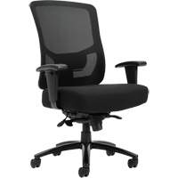 Raven 400 High-Back Heavy-Duty Synchro-Tilter, Mesh, Black, 400 lbs. Capacity Action Paper