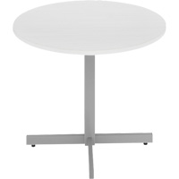 Newland Height-Adjustable Round Table, 36" L x 36" W x 29" H, 1" Top, Laminate/Polypropylene, White Action Paper