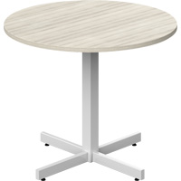 Newland Height-Adjustable Round Table, 36" L x 36" W x 29" H, 1" Top, Laminate, Tan Action Paper