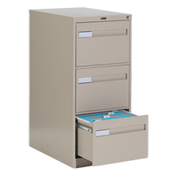Vertical Filing Cabinet with Recessed Drawer Handles, 3 Drawers, 18.15" W x 26.56" D x 40" H, Beige OTE620 | Action Paper