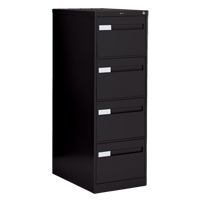 Vertical Filing Cabinet with Recessed Drawer Handles, 4 Drawers, 18.15" W x 26.56" D x 52" H, Black OTE624 | Action Paper