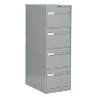 Vertical Filing Cabinet with Recessed Drawer Handles, 4 Drawers, 18.15" W x 26.56" D x 52" H, Grey OTE625 | Action Paper