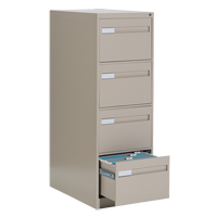 Vertical Filing Cabinet with Recessed Drawer Handles, 4 Drawers, 18.15" W x 26.56" D x 52" H, Beige Action Paper