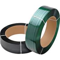 Green Strapping, Polyester, 5/8" W x 3800' L, Green, Manual Grade Action Paper