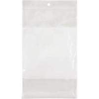 White Block Poly Bags, Reclosable, 8" x 5", 2 mils Action Paper