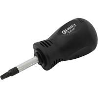 Square Recess Stubby Screwdriver, #3 Tip, Round, 3-1/4" L, Cushion Grip Handle Action Paper