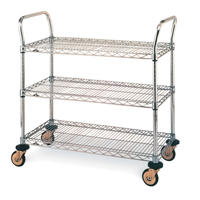 Standard-Duty Utility Cart With Wire Shelves, Chrome Plated, 24" x 39" x 36", 375 lbs. Capacity Action Paper