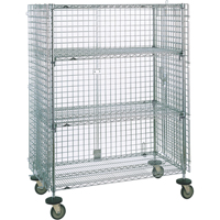Security Carts, Chrome Plated, 21-1/2" x 68-1/2 x 38-1/2", 500 lbs. Capacity RL408 | Action Paper