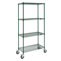 Wire Shelf Cart, Epoxy Finish, 36" x 80" x 18", 800 lbs. Capacity Action Paper