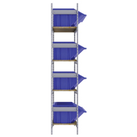 Wide Span Shelving with Jumbo Plastic Bins, Steel, Boltless, 800 lbs. Capacity, 66" W x 72" H x 18" D Action Paper