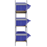 Wide Span Shelving with Jumbo Plastic Bins, Steel, Boltless, 800 lbs. Capacity, 66" W x 60" H x 18" D Action Paper