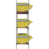 Wide Span Shelving with Jumbo Plastic Bins, Steel, Boltless, 800 lbs. Capacity, 66" W x 60" H x 18" D Action Paper
