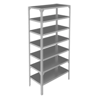 Shelving Unit, Galvanized Steel, Slotted Angle, 400 lbs. Capacity, 36" W x 84" H x 12" D Action Paper