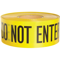 Rubans pour barricades, Anglais, 3" la x 1000' lo, 3 mils, Noir sur jaune Action Paper