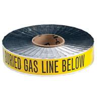 "Gas Line" Identoline&reg; Underground Warning Tape, 2" W x 1000' L, Black on Yellow Action Paper
