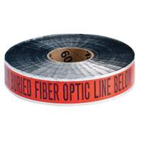 "Fiber Optic Line" Identoline&reg; Underground Warning Tape, 2" W x 1000' L, Black on Orange Action Paper