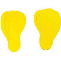&eacute;tiquettes pour marquage des planchers, Empreinte de pas, 12" lo x 3,75" la, Jaune, Vinyle Action Paper