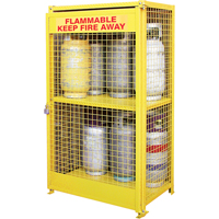 Gas Cylinder Cabinets, 12 Cylinder Capacity, 44" W x 30" D x 74" H, Yellow SAF847 | Action Paper