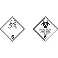TDG Shipping Labels, Class 6.1, Toxic Substances, Paper Action Paper