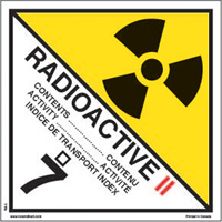 Category 2 Radioactive Materials TDG Shipping Labels, 4" L x 4" W, Black on White SAG878 | Action Paper