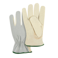 Split Back Driver's Gloves, Medium, Grain Cowhide Palm Action Paper