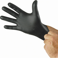 N-Dex&reg; Nighthawk Gloves, Small, Nitrile, 4-mil, Powder-Free, Black Action Paper
