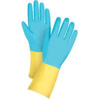 Premium Dipped Chemical-Resistant Gloves, Size Medium/8, 12" L, Neoprene/Rubber Latex, Cotton/Flock-Lined Inner Lining, 20-mil Action Paper