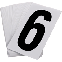 Num&eacute;ros autocollants, 6, 3-1/2" h, Noir sur blanc Action Paper
