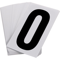 Num&eacute;ros autocollants, 0, 3-1/2" h, Noir sur blanc Action Paper