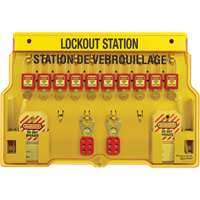 Stations de verrouillage, Cadenas Thermoplastique, Capacit&eacute; de 10, Cadenas Compris Action Paper