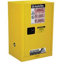 Sure-Grip&reg; EX Compac Flammable Safety Cabinet, 12 gal., 1 Door, 23.25" W x 35" H x 18" D Action Paper