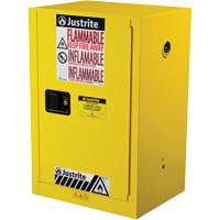 Sure-Grip&reg; EX Compac Flammable Safety Cabinet, 12 gal., 1 Door, 23.25" W x 35" H x 18" D Action Paper