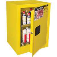 Sure-Grip&reg; EX Benchtop Flammable Safety Cabinet, 24 gal., 1 Door, 21" W x 27" H x 18" D Action Paper