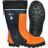 Bottes de s&eacute;curit&eacute; pour scie &agrave; chaîne Bushwhacker, Caoutchouc, Embout Acier, Pointure 6, Semelle R&eacute;sistant aux perforations Action Paper